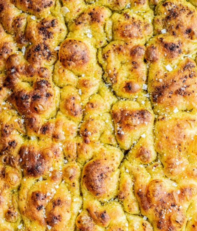 Homemade Basil and Kale Pesto Focaccia