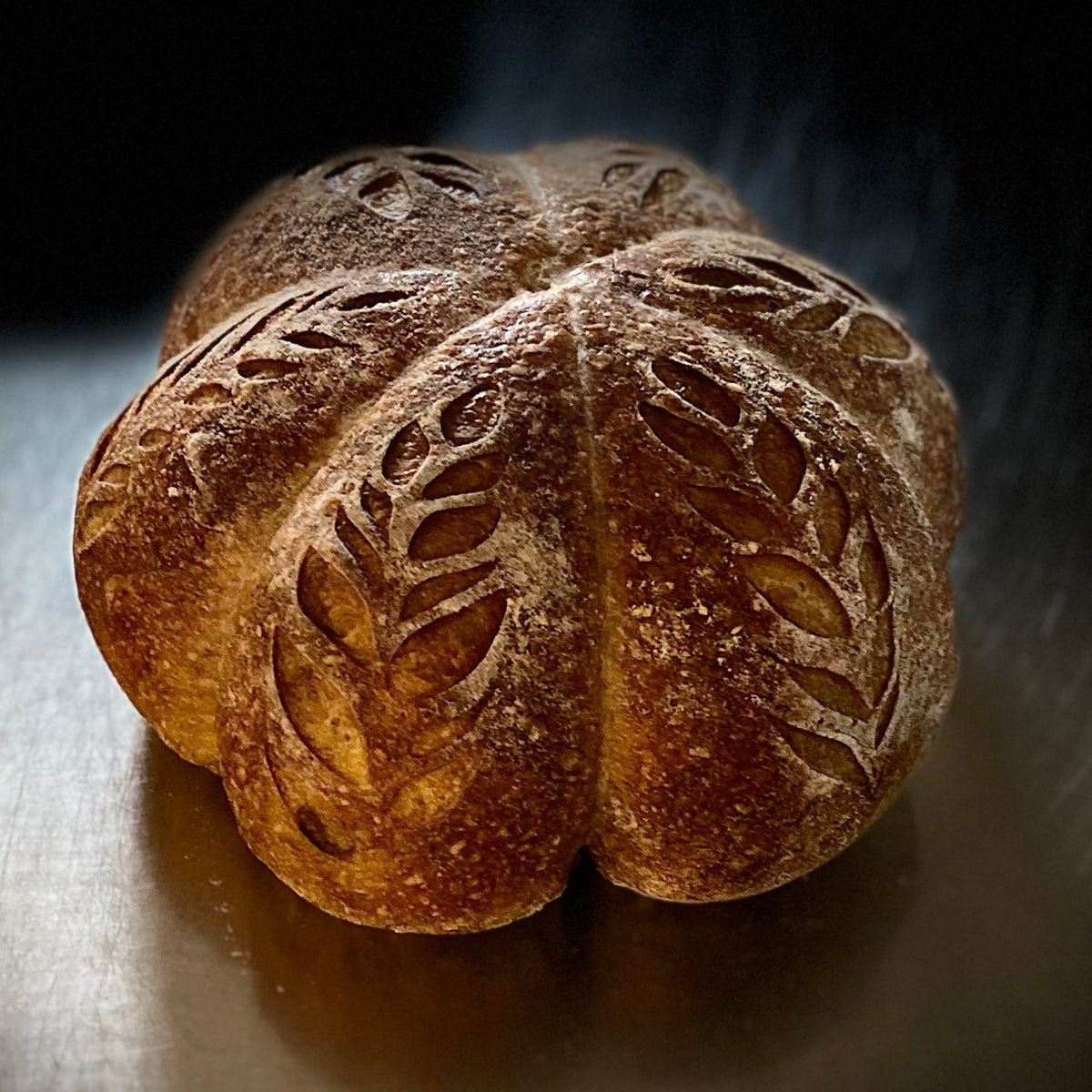 Pumpkin Shaped Pumpkin Sourdough Bread with Pumpkin Spice