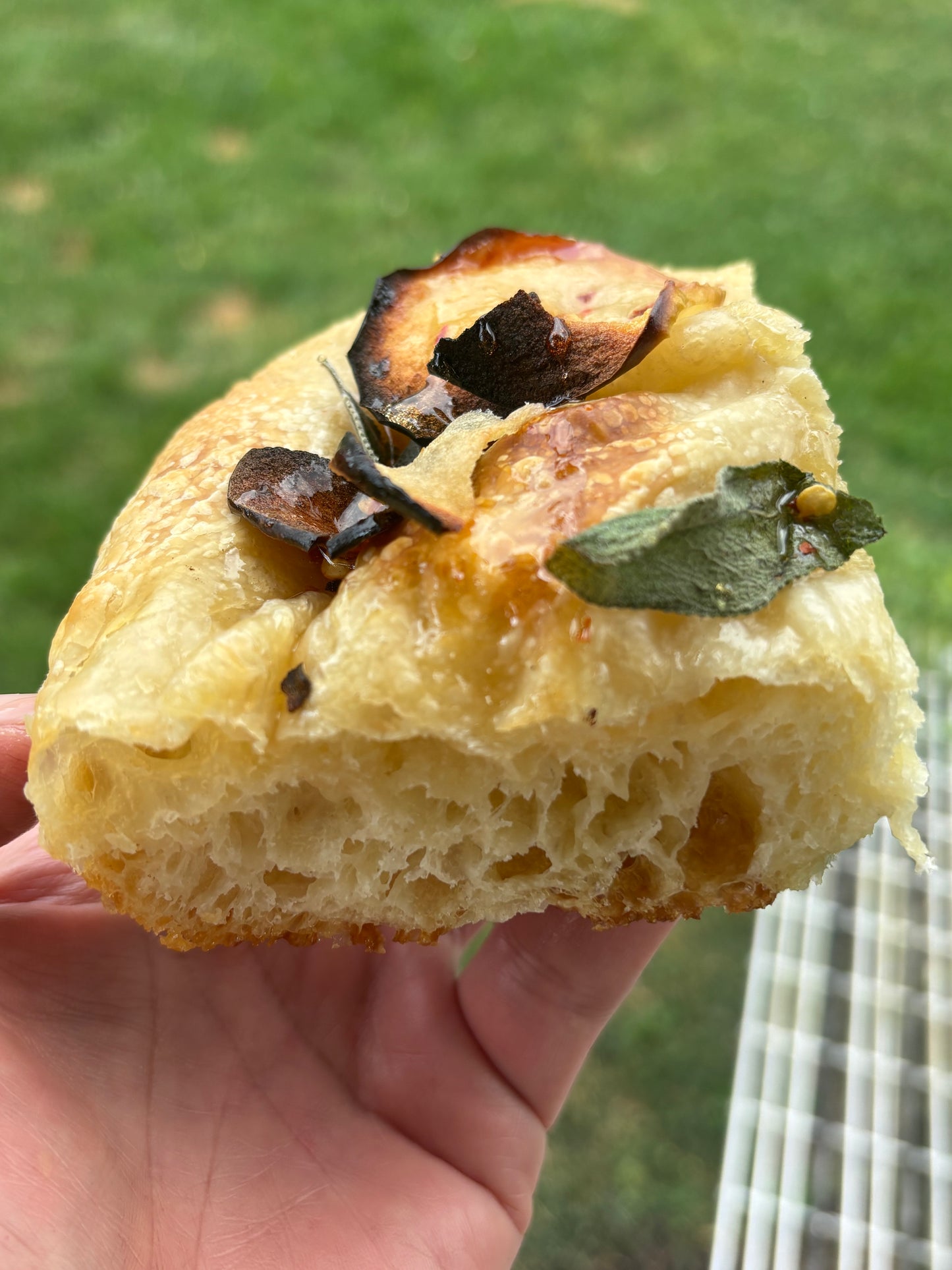 Apple, Sage and Spicy Honey topped with Chili Honey Sourdough Focaccia