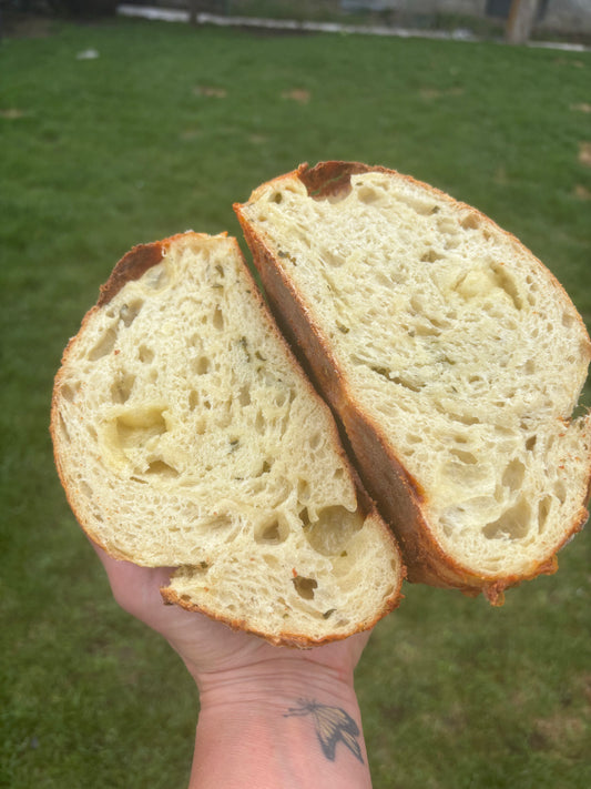 Cheddar Cheese and Chive Sourdough Bread