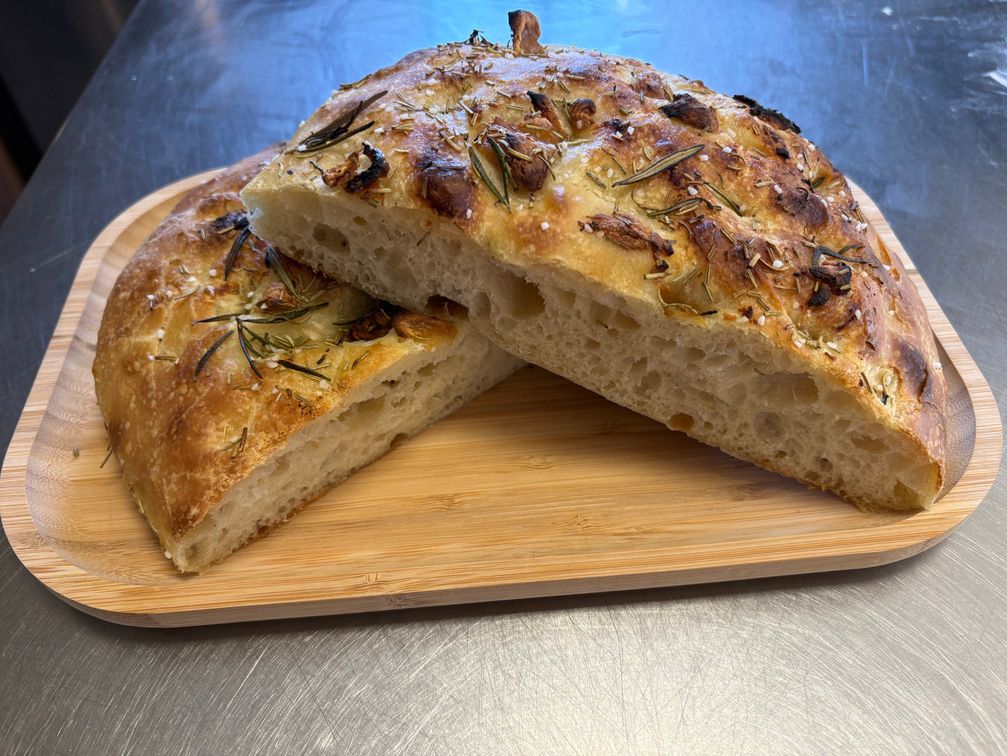 Sourdough Focaccia with Roasted Garlic & Rosemary