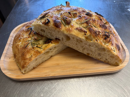 Sourdough Focaccia with Roasted Garlic & Rosemary
