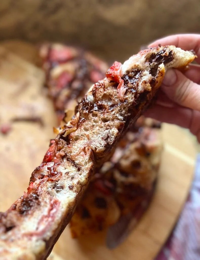 Chocolate Strawberry Sourdough Focaccia
